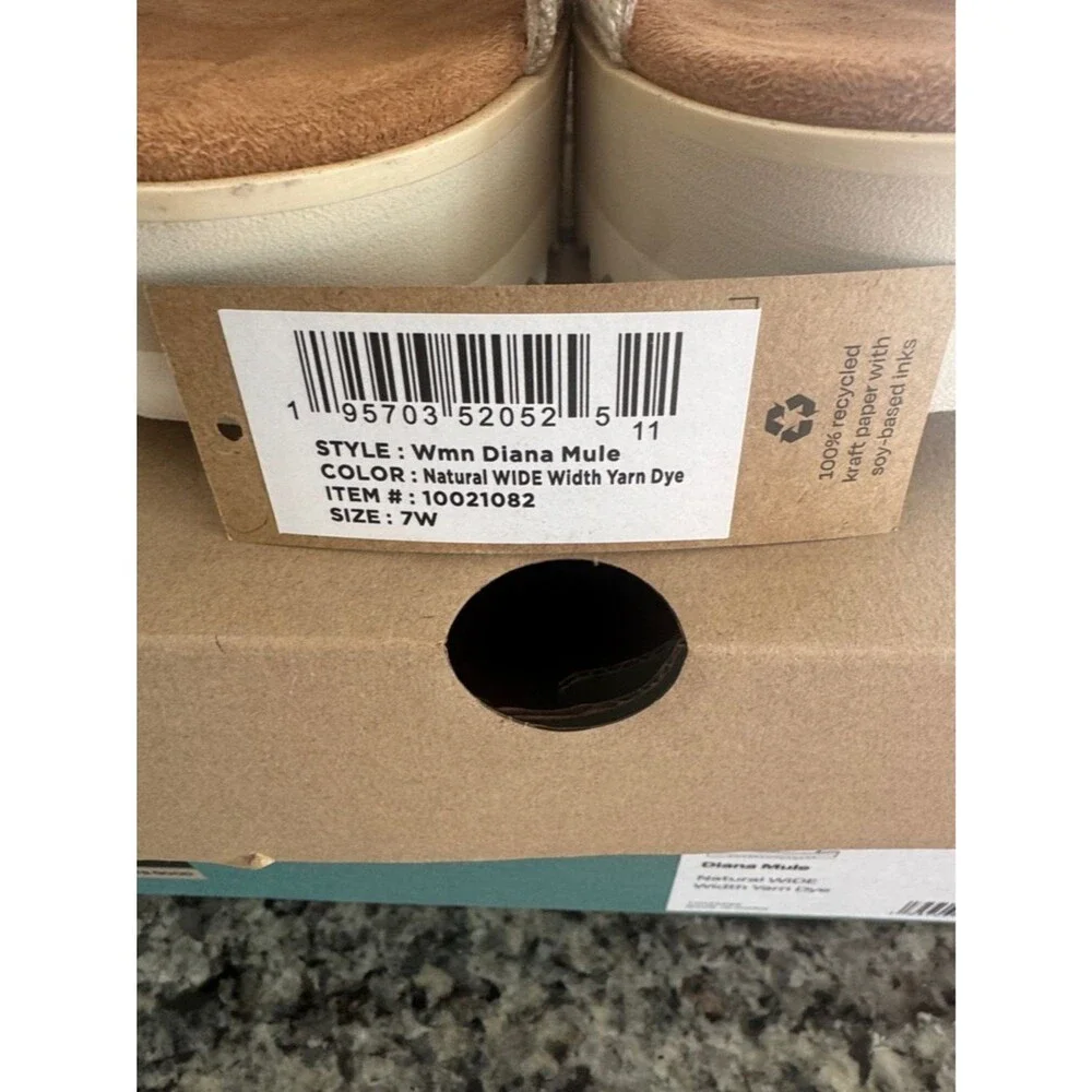 TOMS Natural Diane mule style Platform Slide Sandals 7W (NWT)